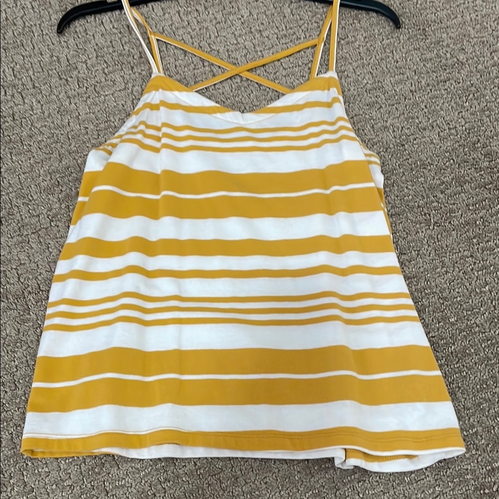 Striped Yellow and White Women's Top